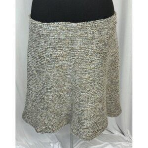 Ann Taylor Taupe Multi Tweed Flounce Skirt size 14 NWOT
